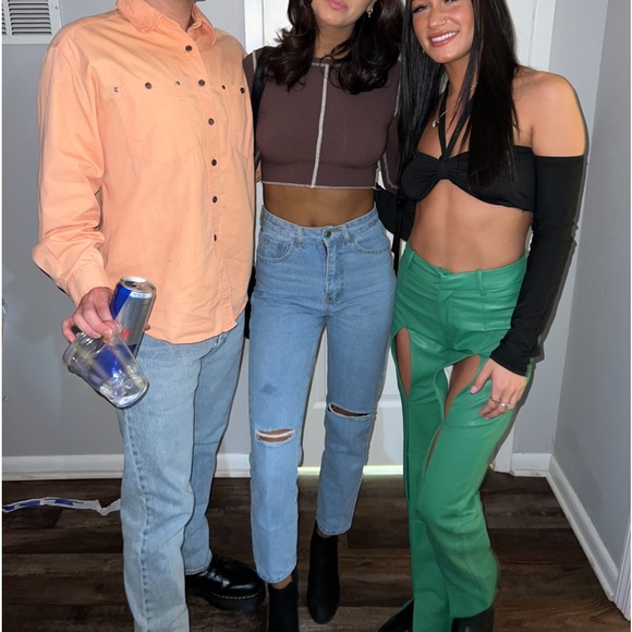 revolve green leather pants - Picture 3 of 3